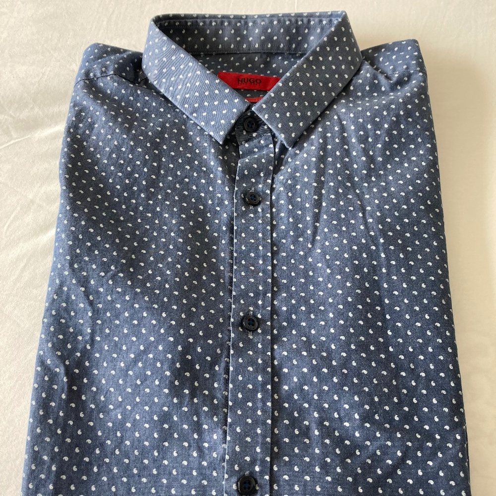 Hugo (Boss), Pindot Short Sleeve Button-up Shirt, Small